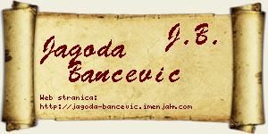 Jagoda Bančević vizit kartica